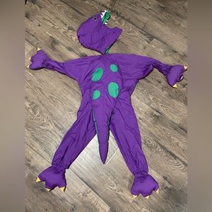 Vintage 80s Dinosaur Halloween Costume, Unisex Child’s M 4-5